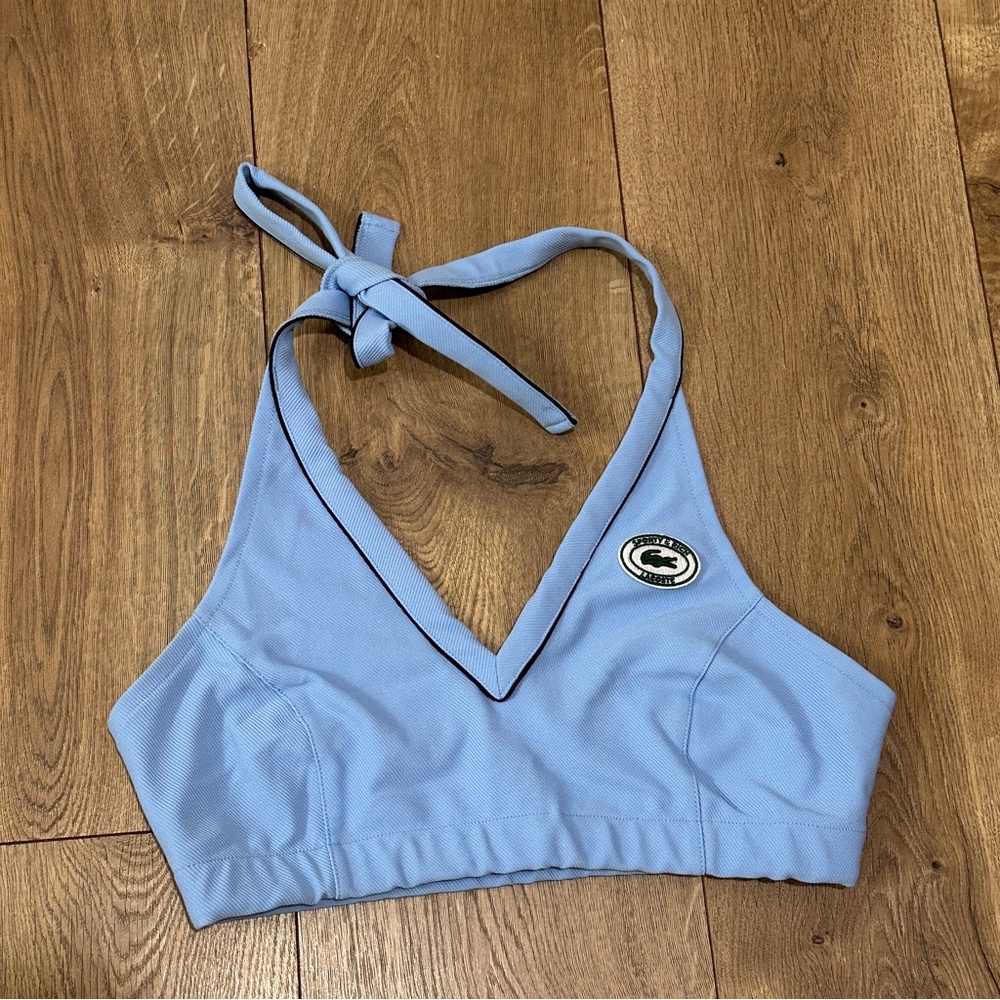 Sporty & Rich X Lacoste collab: halter sports bra